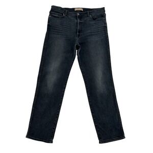 7 For All Mankind Luxe Vintage High Waist Cropped Straight Jeans Black Size 32